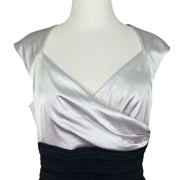 London Times Womens Banded Bodycon Dress Size 12 Silver & Black - Picture 4 of 7